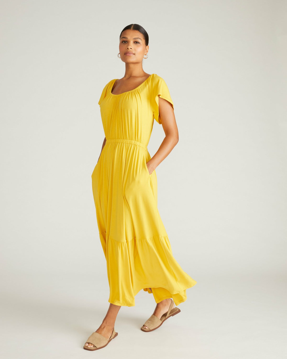 Kahlo Liquid Jersey Dress - Golden Hour | Universal Standard