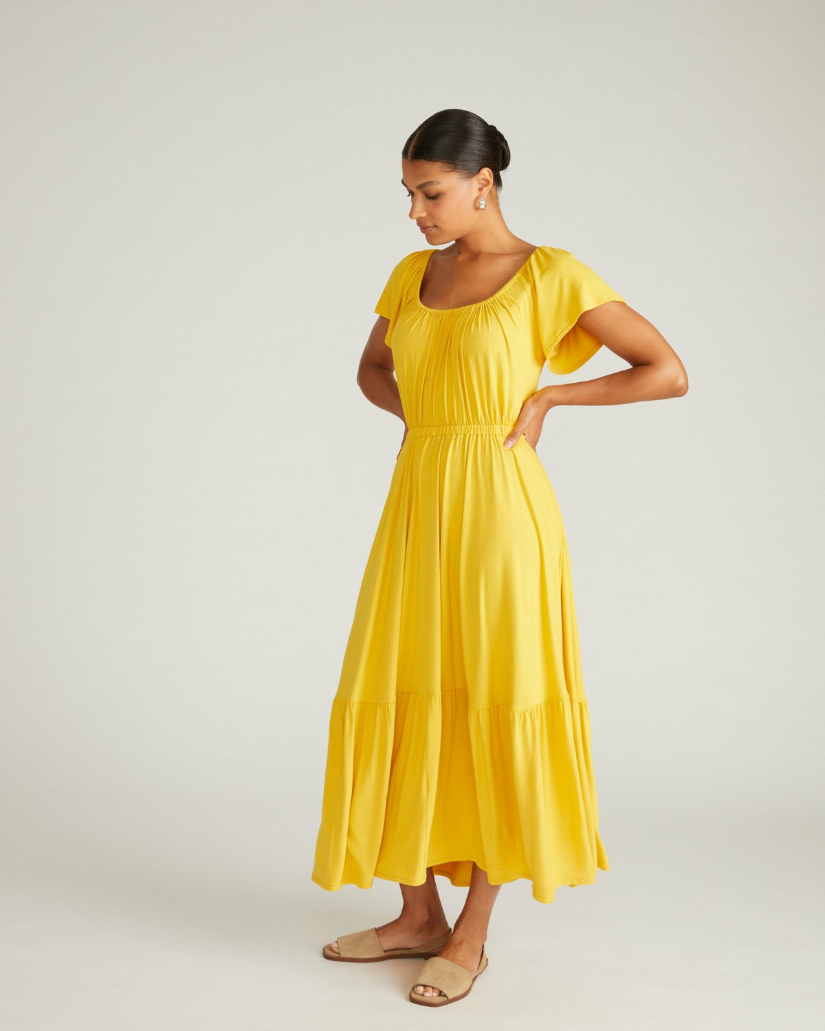 Kahlo Liquid Jersey Dress - Golden Hour | Universal Standard