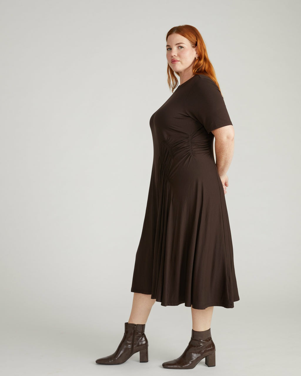 Devi Liquid Jersey Dress - Espresso | Universal Standard