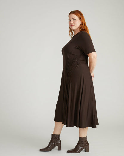 Devi Liquid Jersey Dress - Espresso | Universal Standard