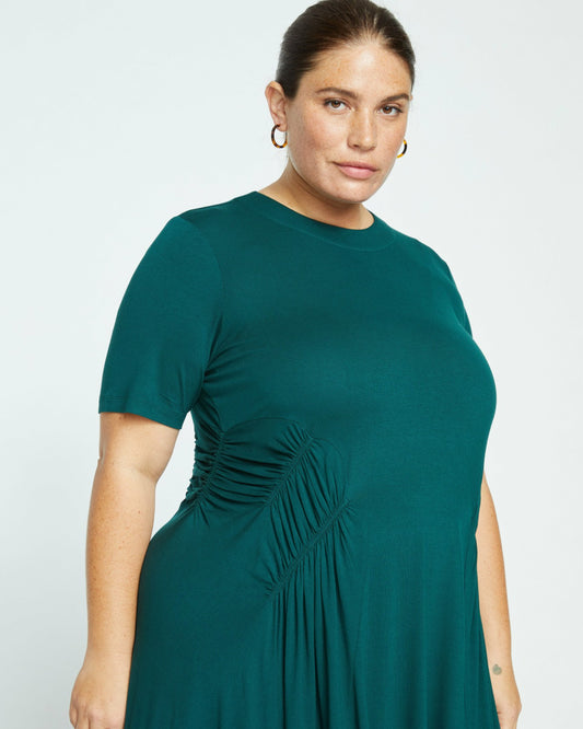 Devi Liquid Jersey Dress - Forest Green | Universal Standard