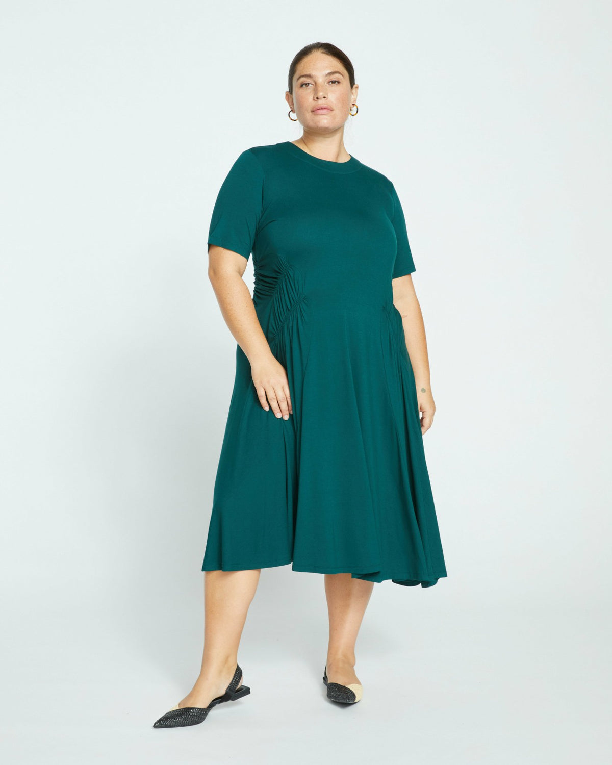 Devi Liquid Jersey Dress - Forest Green | Universal Standard