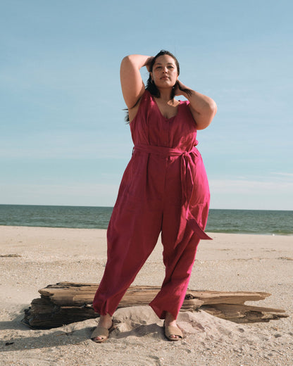 Matilda Linen Blend Jumpsuit - Cerise | Universal Standard