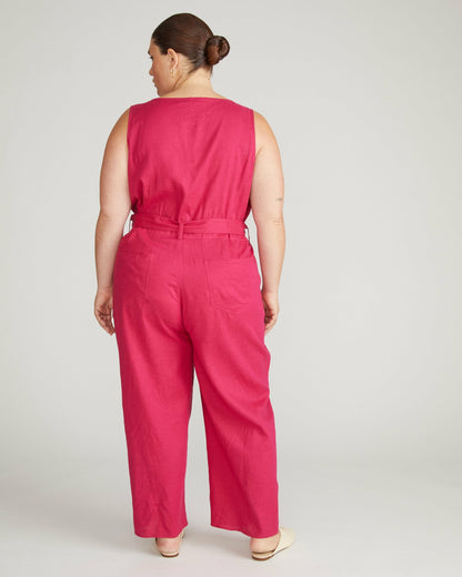 Matilda Linen Blend Jumpsuit - Cerise | Universal Standard