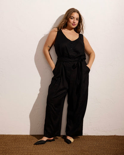 Matilda Linen Blend Jumpsuit - Black | Universal Standard