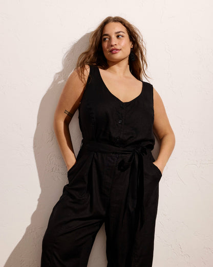 Matilda Linen Blend Jumpsuit - Black | Universal Standard