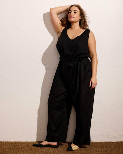 Matilda Linen Blend Jumpsuit - Black | Universal Standard