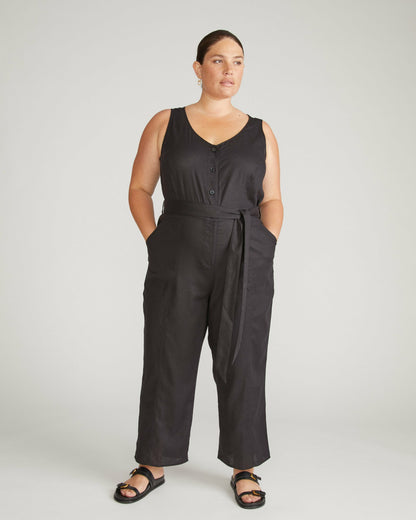 Matilda Linen Blend Jumpsuit - Black | Universal Standard