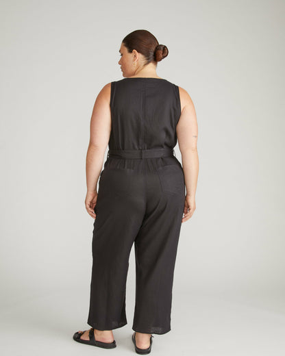Matilda Linen Blend Jumpsuit - Black | Universal Standard