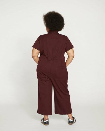 Kate Stretch Cotton Twill Jumpsuit - Black Cherry | Universal Standard