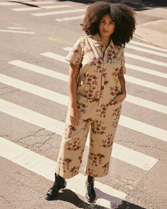 Kate Stretch Cotton Twill Jumpsuit - Wild Flower Bouquet Print | Universal Standard