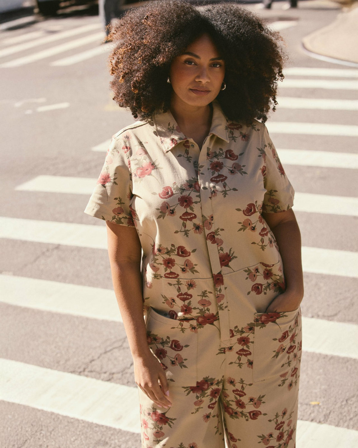 Kate Stretch Cotton Twill Jumpsuit - Wild Flower Bouquet Print | Universal Standard
