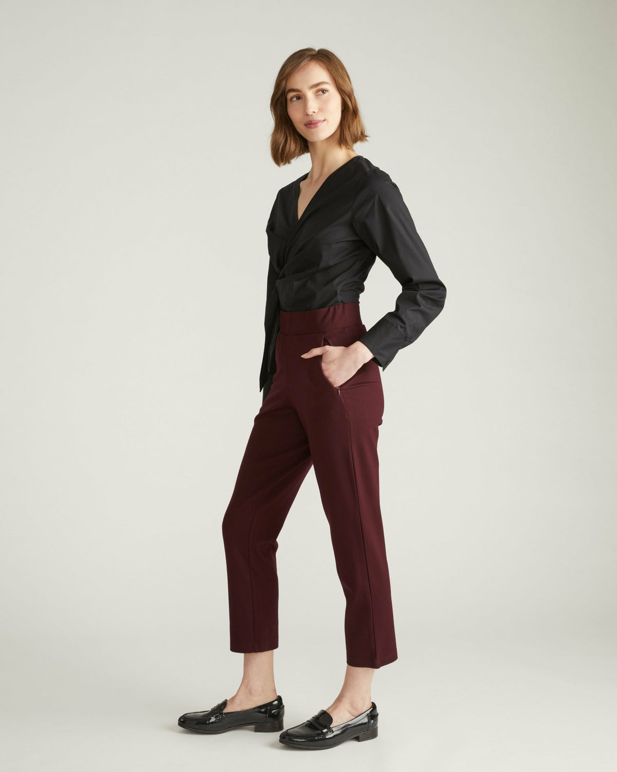 Smart Signature Ponte Pants - Black Cherry | Universal Standard