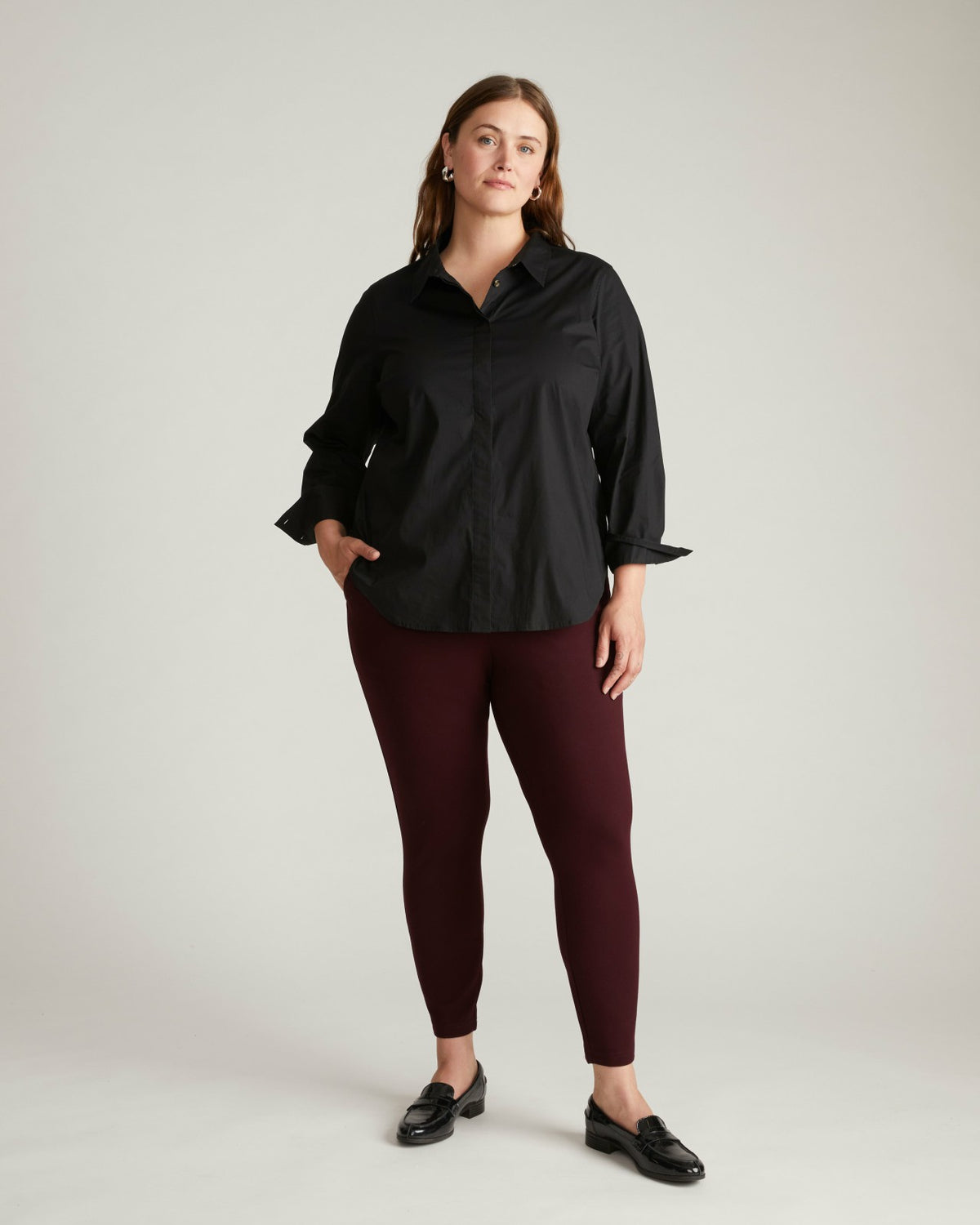 Minimalist Moro Pocket Signature Ponte Pants - Black Cherry | Universal Standard