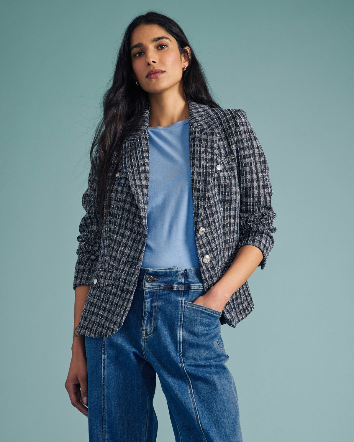 4 Pocket Ponte Blazer - French Tweed | Universal Standard