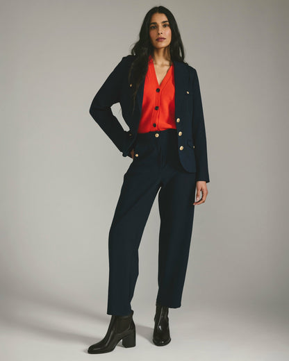 4 Pocket Ponte Blazer - Navy with Gold Buttons | Universal Standard