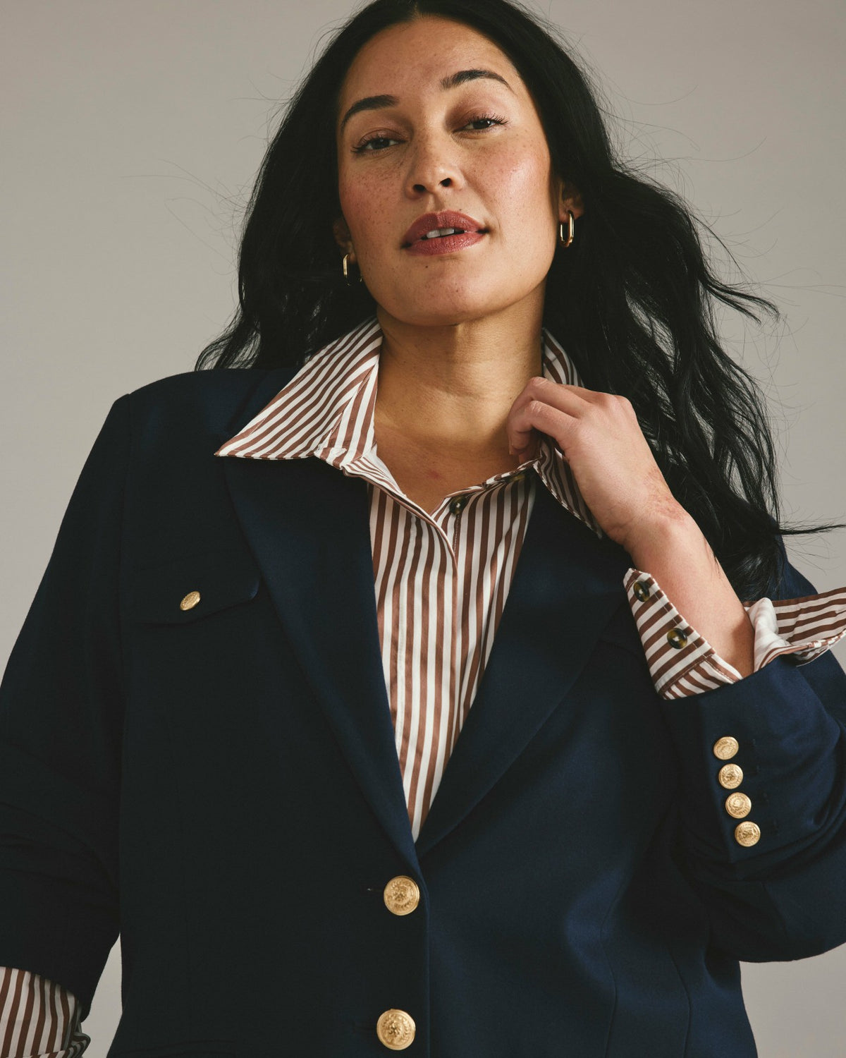 4 Pocket Ponte Blazer - Navy with Gold Buttons | Universal Standard