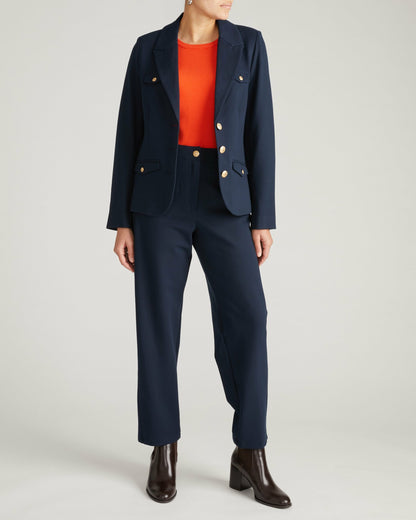 4 Pocket Ponte Blazer - Navy with Gold Buttons | Universal Standard