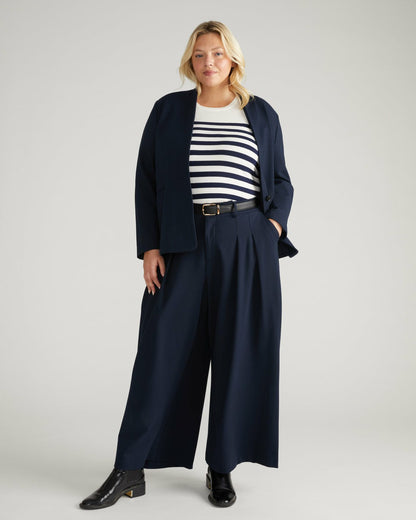 Lennox Collarless Ponte Blazer - Navy | Universal Standard