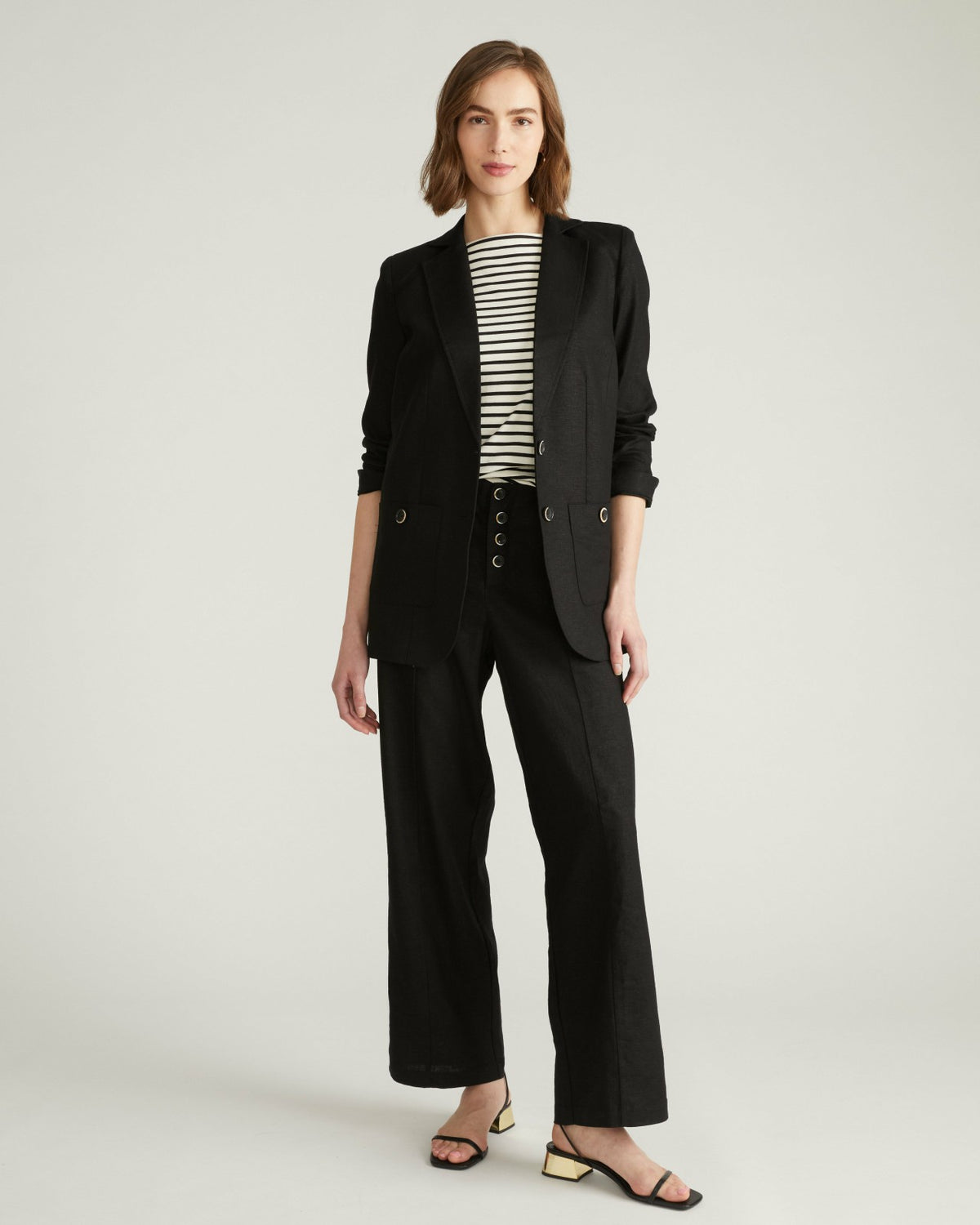 Coastal Linen Blend Blazer - Black | Universal Standard