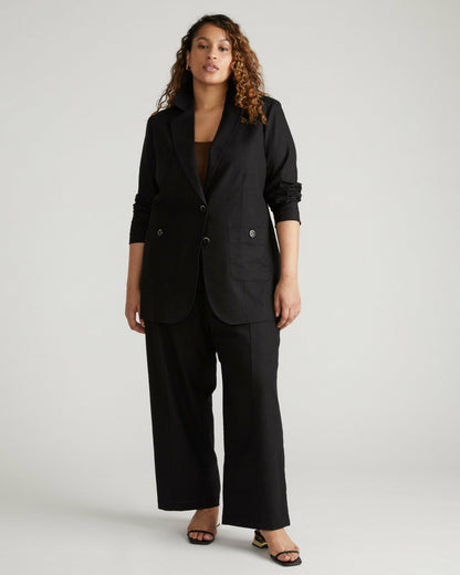 Coastal Linen Blend Blazer - Black | Universal Standard