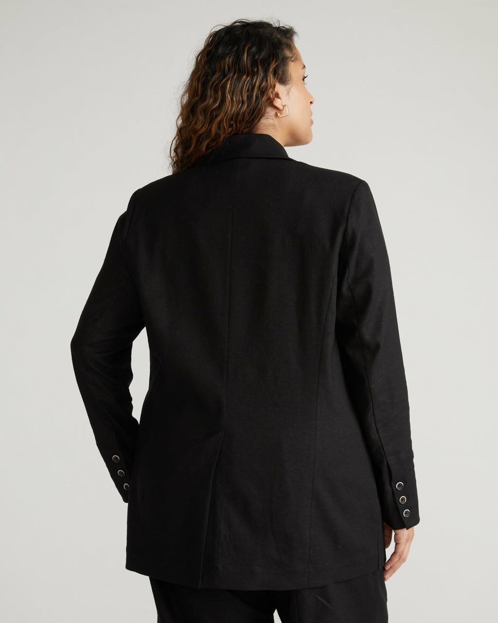 Coastal Linen Blend Blazer - Black | Universal Standard