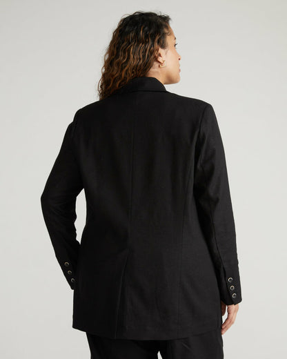 Coastal Linen Blend Blazer - Black | Universal Standard