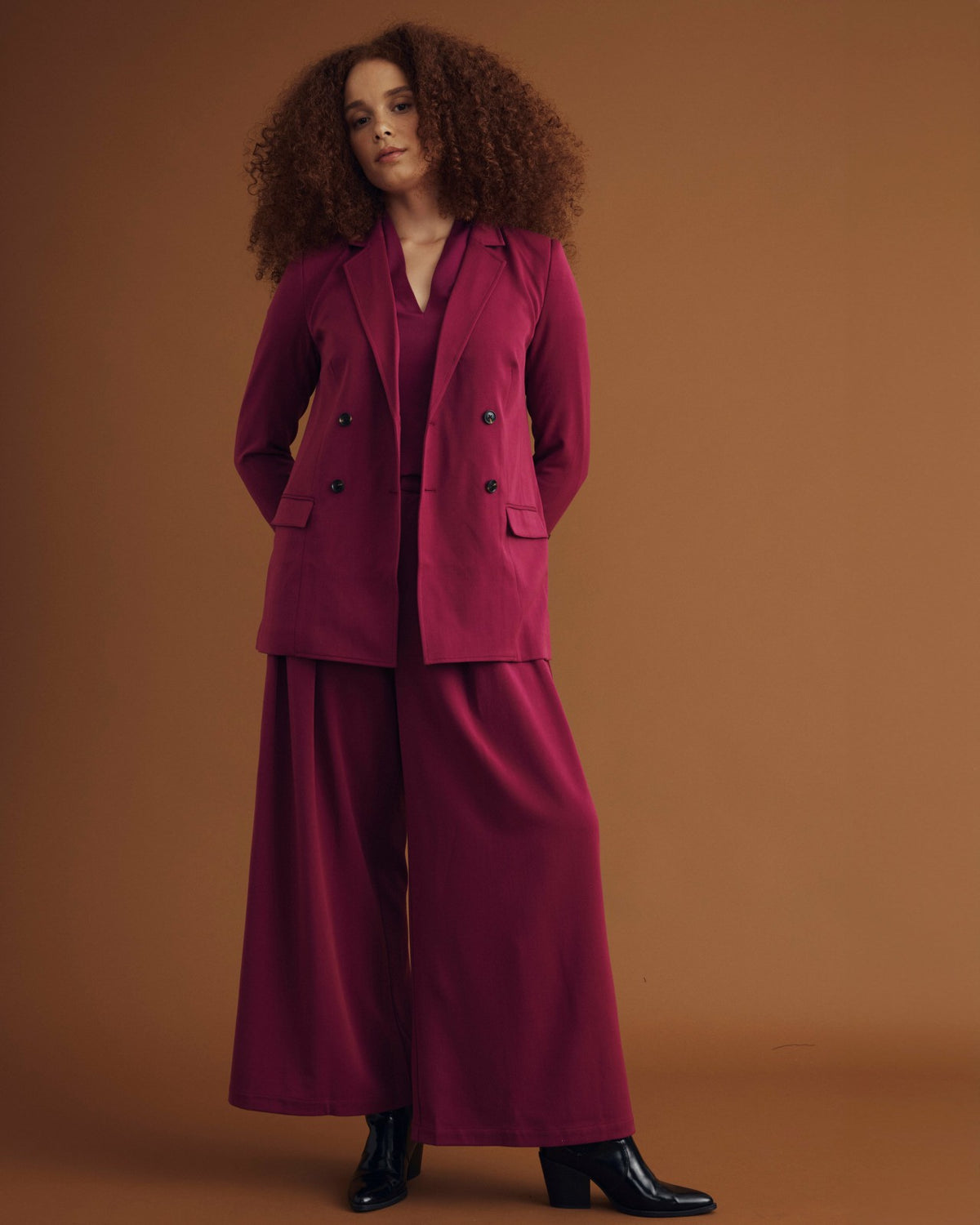 All Day Warren Double Breasted Blazer - Goji Berry | Universal Standard