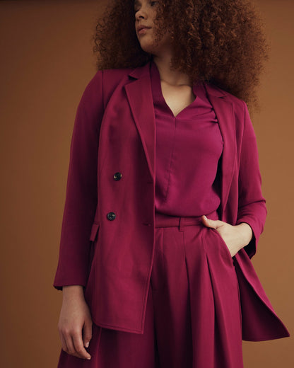 All Day Warren Double Breasted Blazer - Goji Berry | Universal Standard