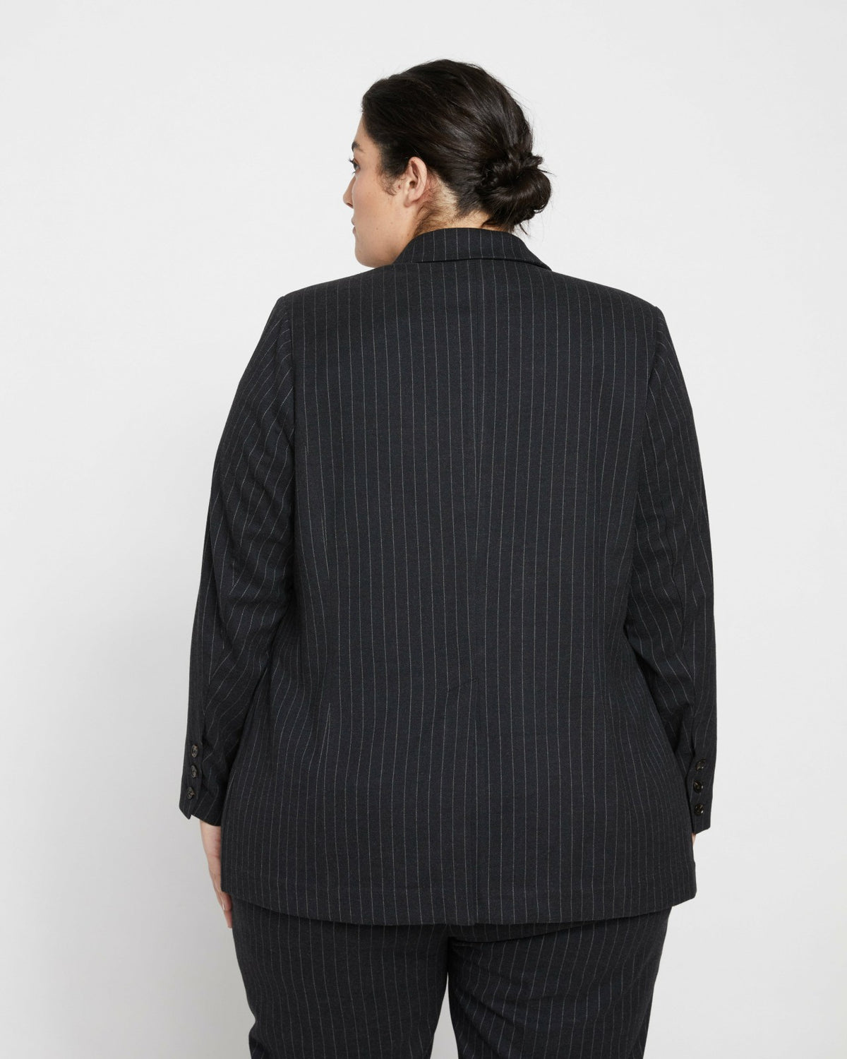 The Pinstripe Blazer - Graphite | Universal Standard