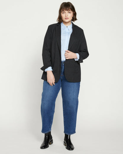 The Pinstripe Blazer - Graphite | Universal Standard
