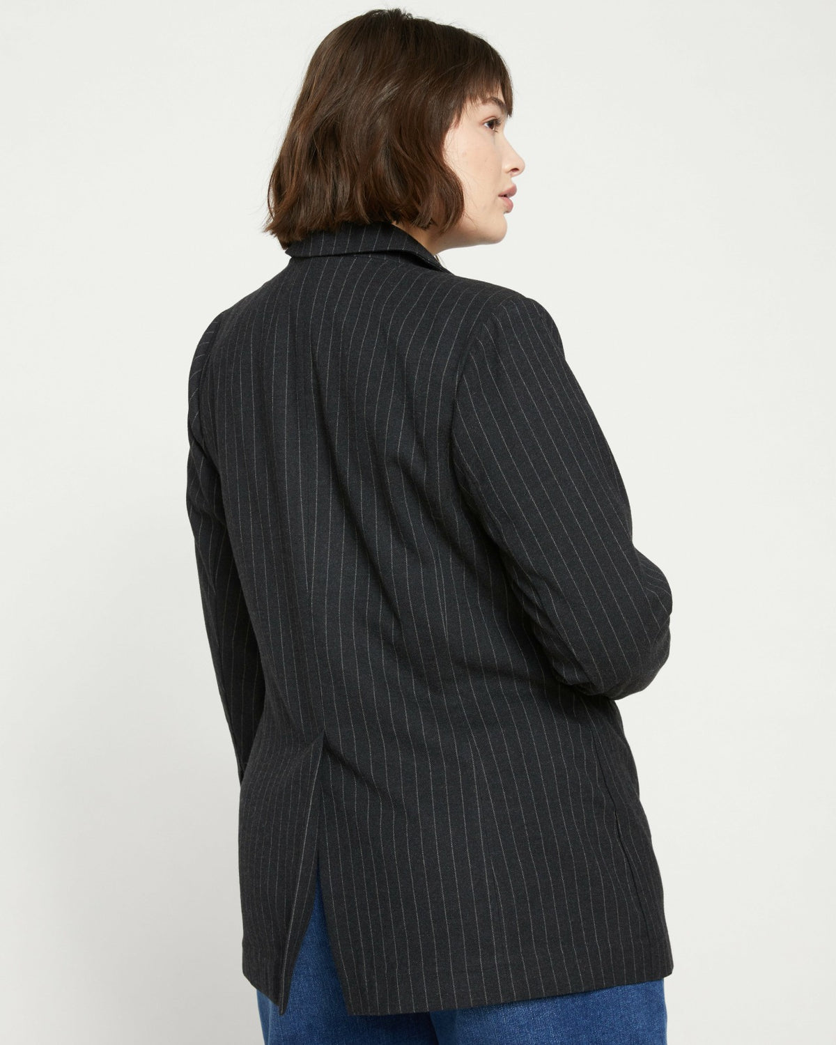 The Pinstripe Blazer - Graphite | Universal Standard
