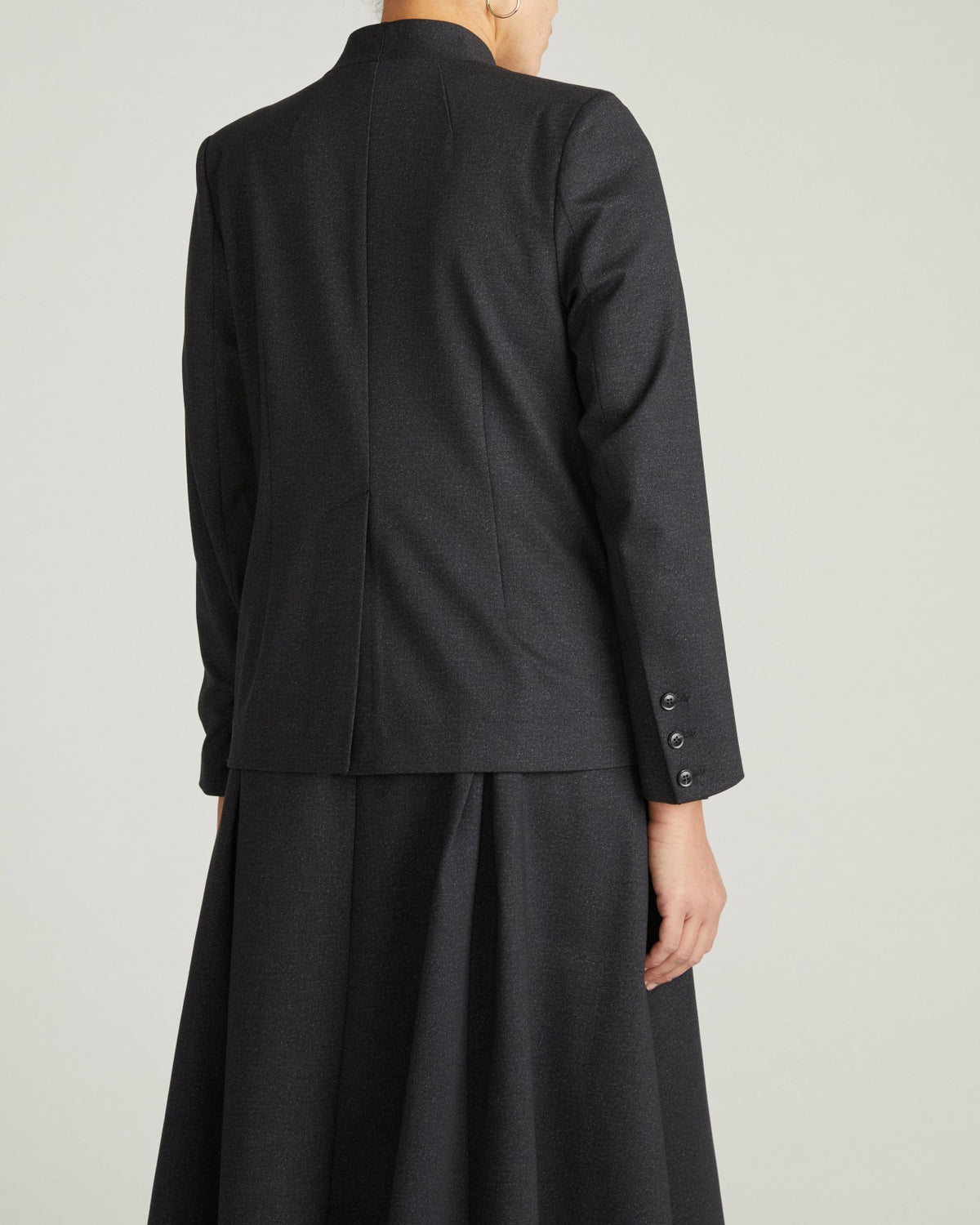 PowerPonte Denim Collarless Blazer - Charcoal | Universal Standard