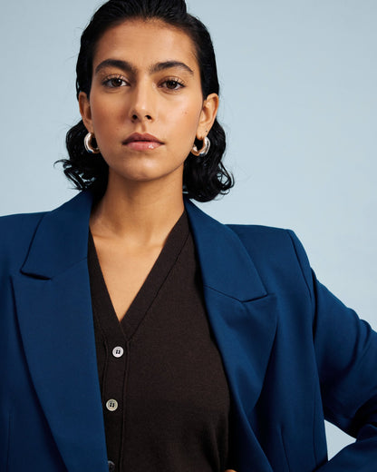 Bianca Double Breasted Ponte Blazer - Deep Teal | Universal Standard