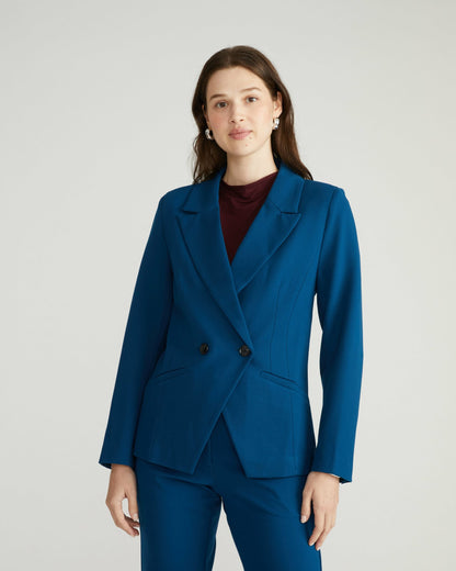 Bianca Double Breasted Ponte Blazer - Deep Teal | Universal Standard