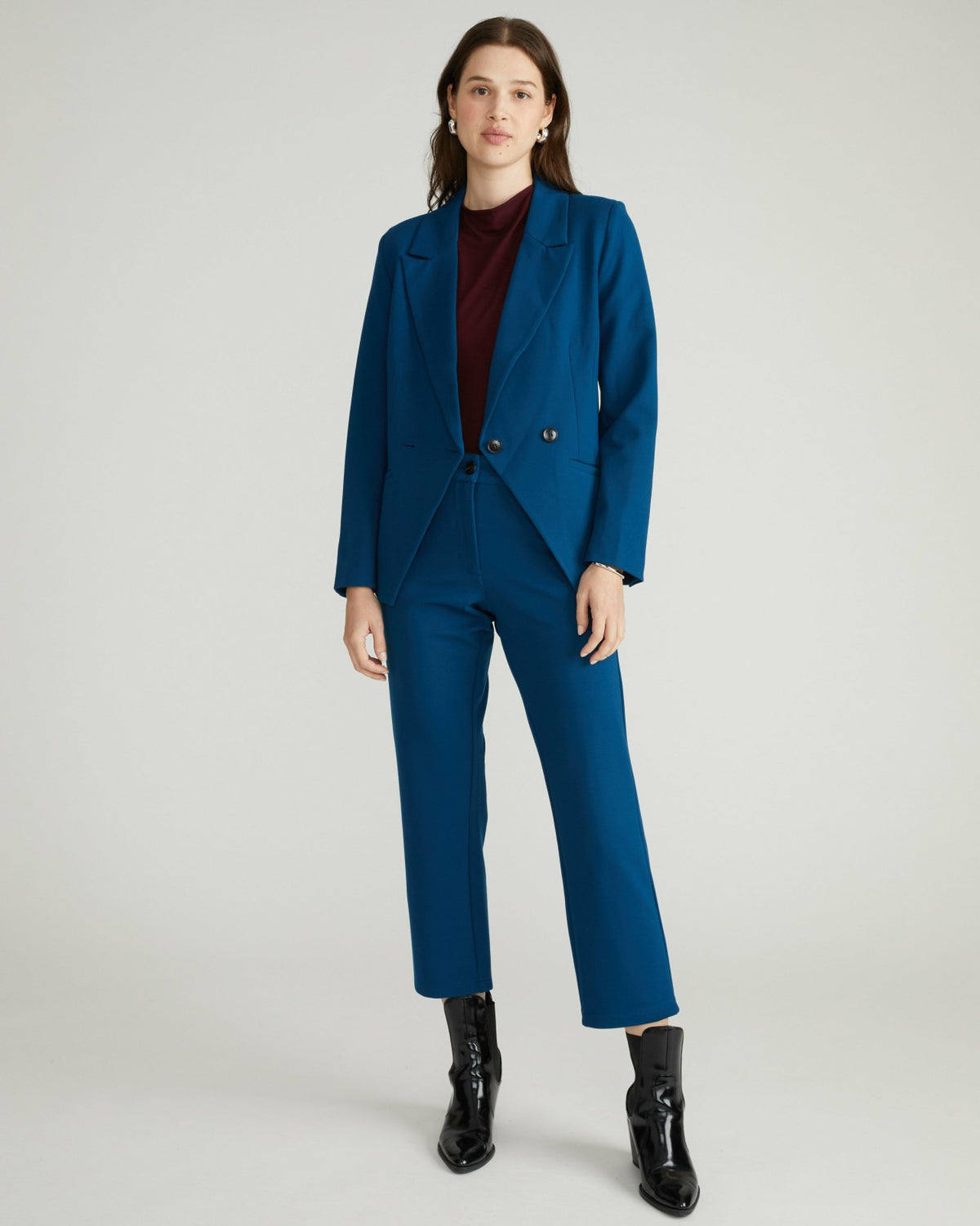 Bianca Double Breasted Ponte Blazer - Deep Teal | Universal Standard