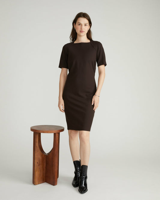 Envelope Neck Ponte Dress - Espresso | Universal Standard