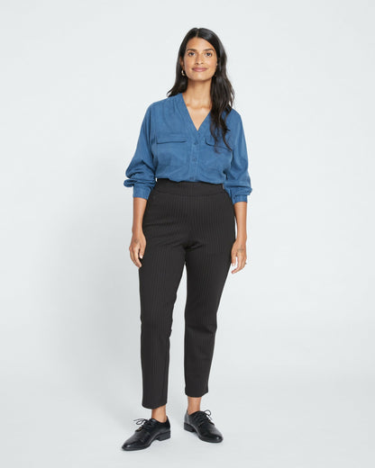 Smart Signature Ponte Pants - Slate Pinstripe | Universal Standard