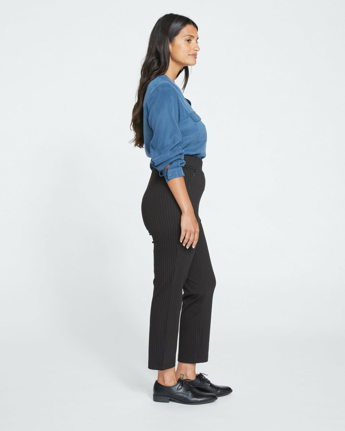Smart Signature Ponte Pants - Slate Pinstripe | Universal Standard