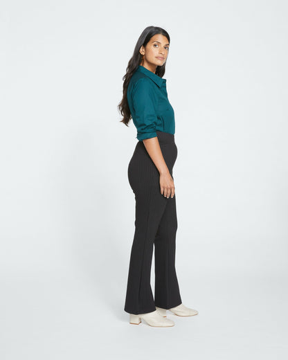 Pull On Bootcut Ponte Pants - Slate Pinstripe | Universal Standard