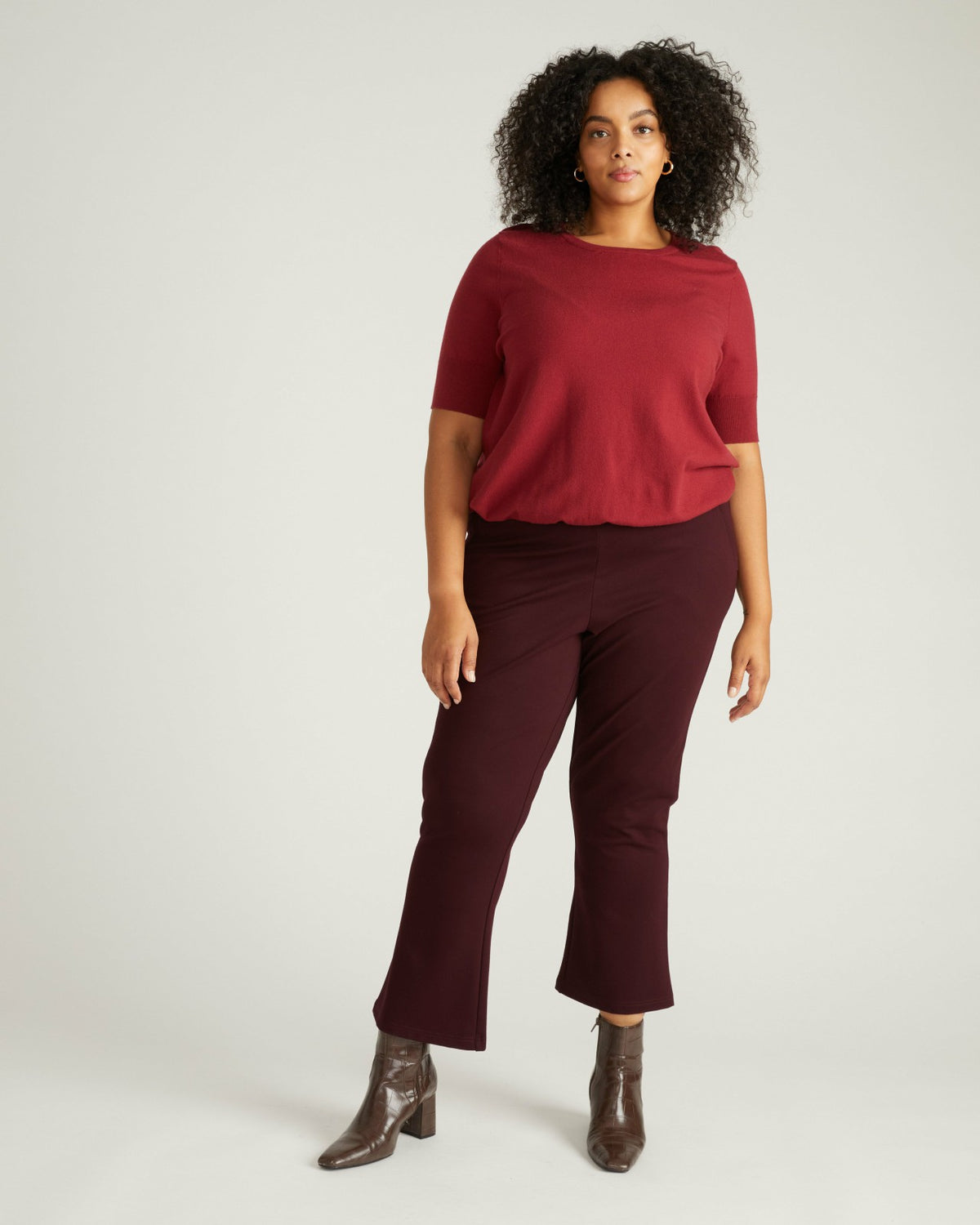 Amaya Ponte Kick Flare Pants - Black Cherry | Universal Standard