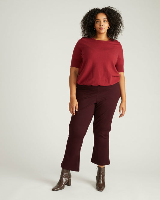 Amaya Ponte Kick Flare Pants - Black Cherry | Universal Standard