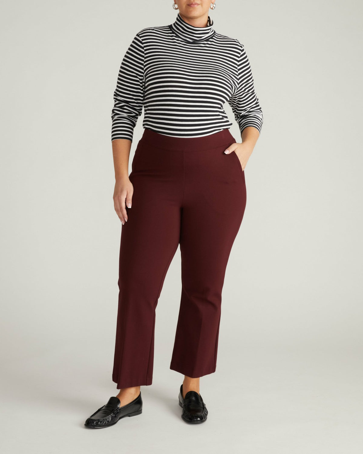 Amaya Ponte Kick Flare Pants - Black Cherry | Universal Standard
