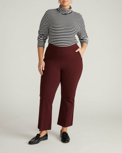 Amaya Ponte Kick Flare Pants - Black Cherry | Universal Standard