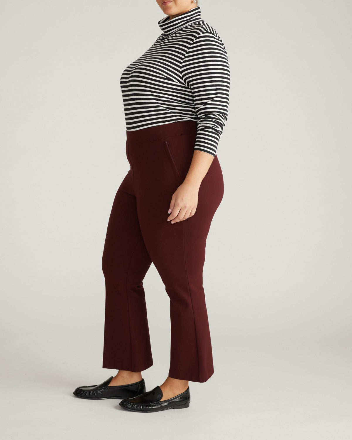 Amaya Ponte Kick Flare Pants - Black Cherry | Universal Standard