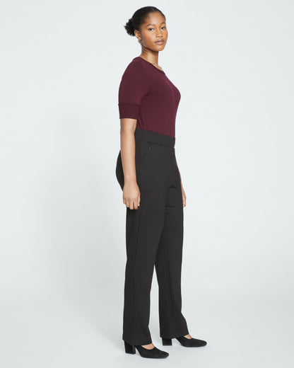 Smart Signature Ponte Pants Long - Slate Pinstripe | Universal Standard