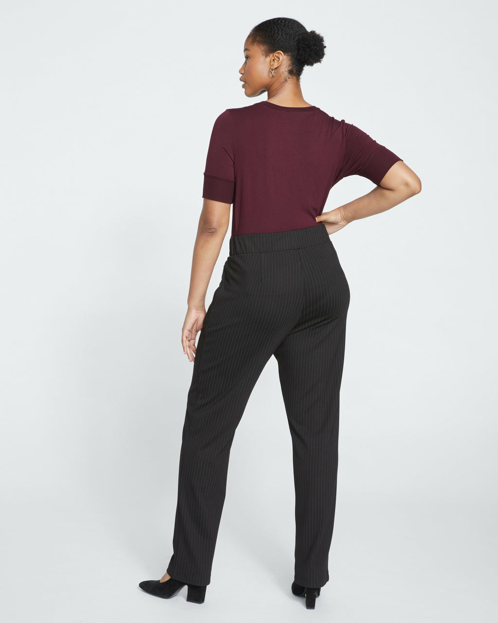 Smart Signature Ponte Pants Long - Slate Pinstripe | Universal Standard