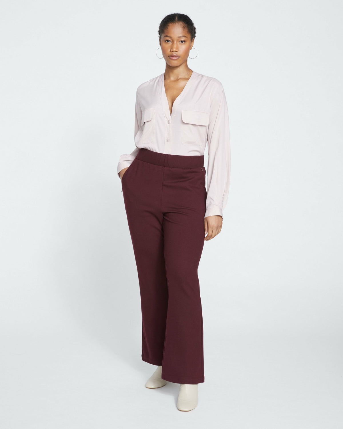 Pull On Bootcut Ponte Pants - Black Cherry | Universal Standard