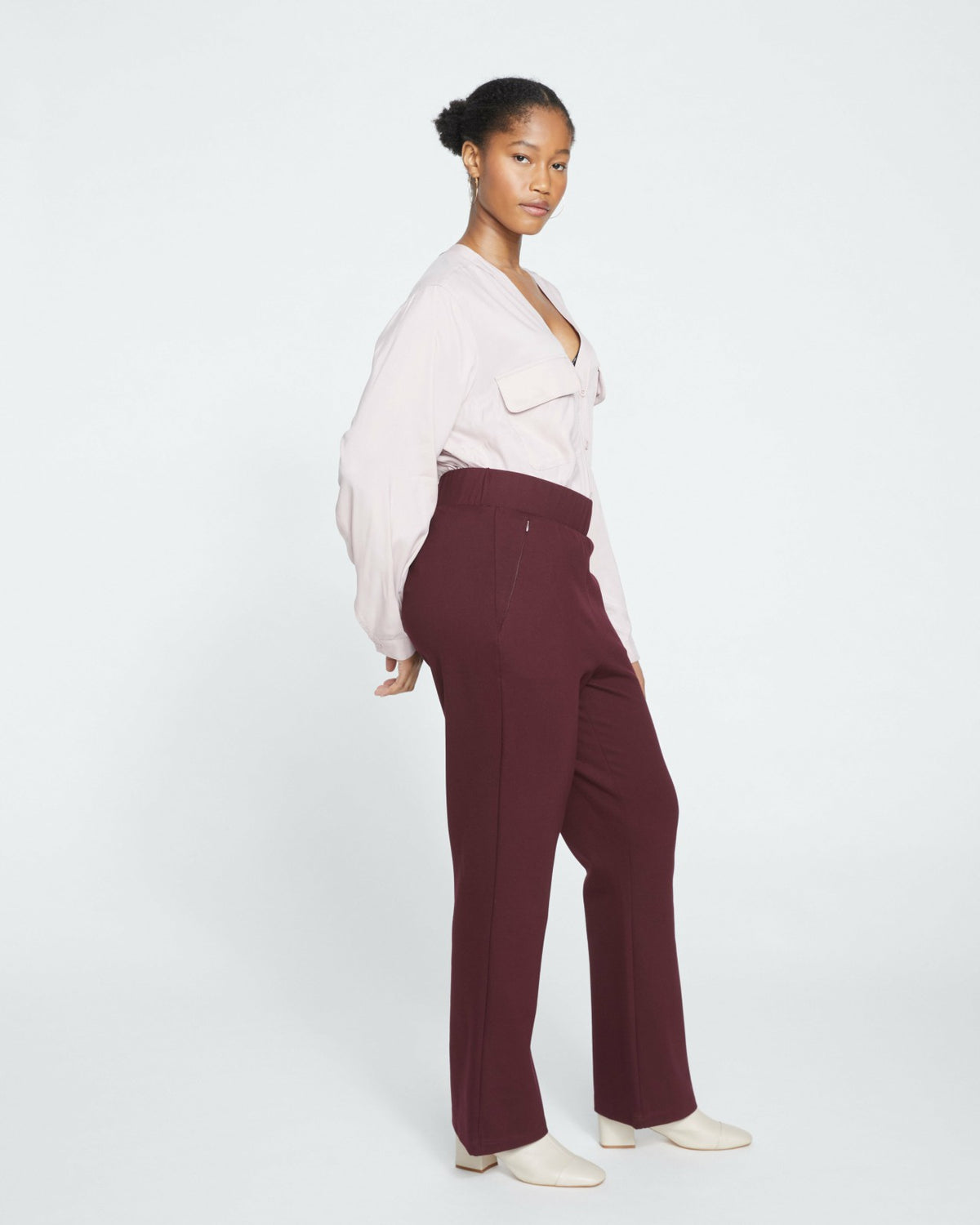 Pull On Bootcut Ponte Pants - Black Cherry | Universal Standard