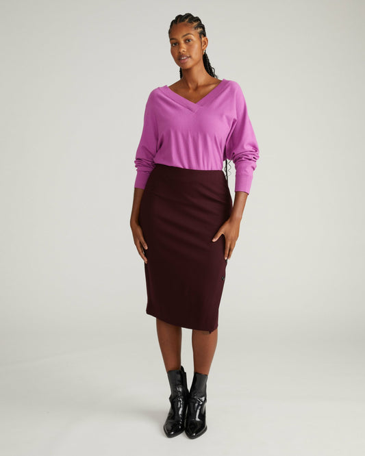 Anya Ponte Skirt - Black Cherry | Universal Standard